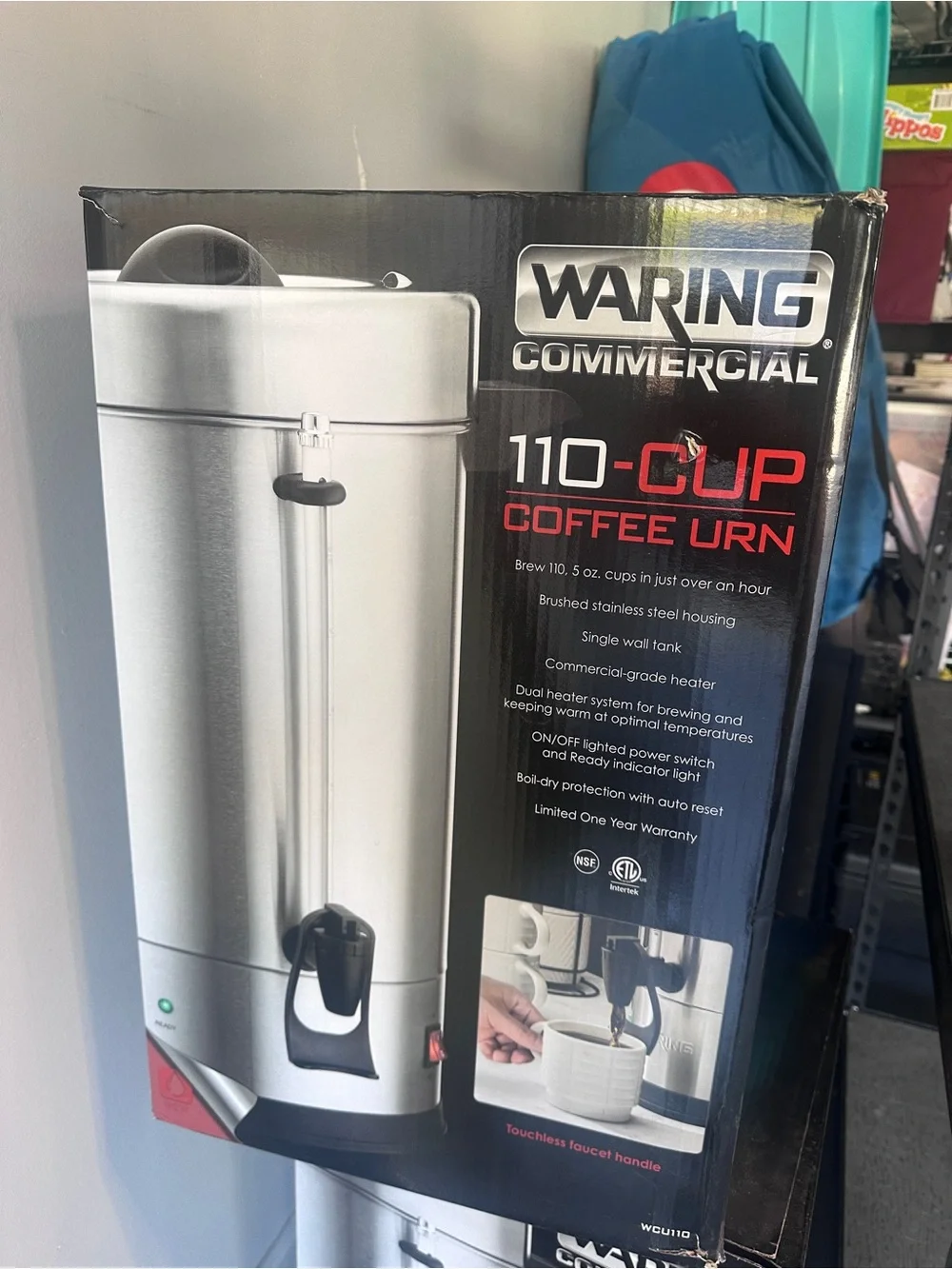 Waring Commercial 110-Cup Coffee Urn in Silver - Stainless Steel